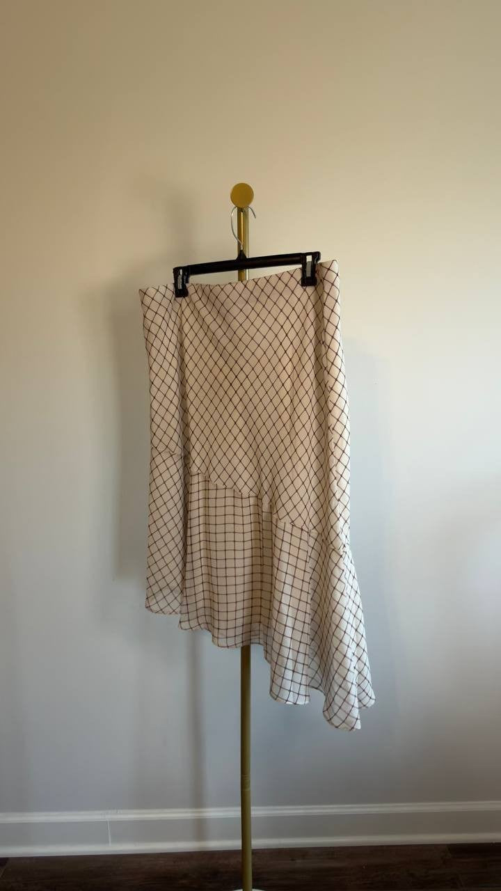 Calvin Klein Printed Chiffon Midi Skirt Multi XL NWT $99