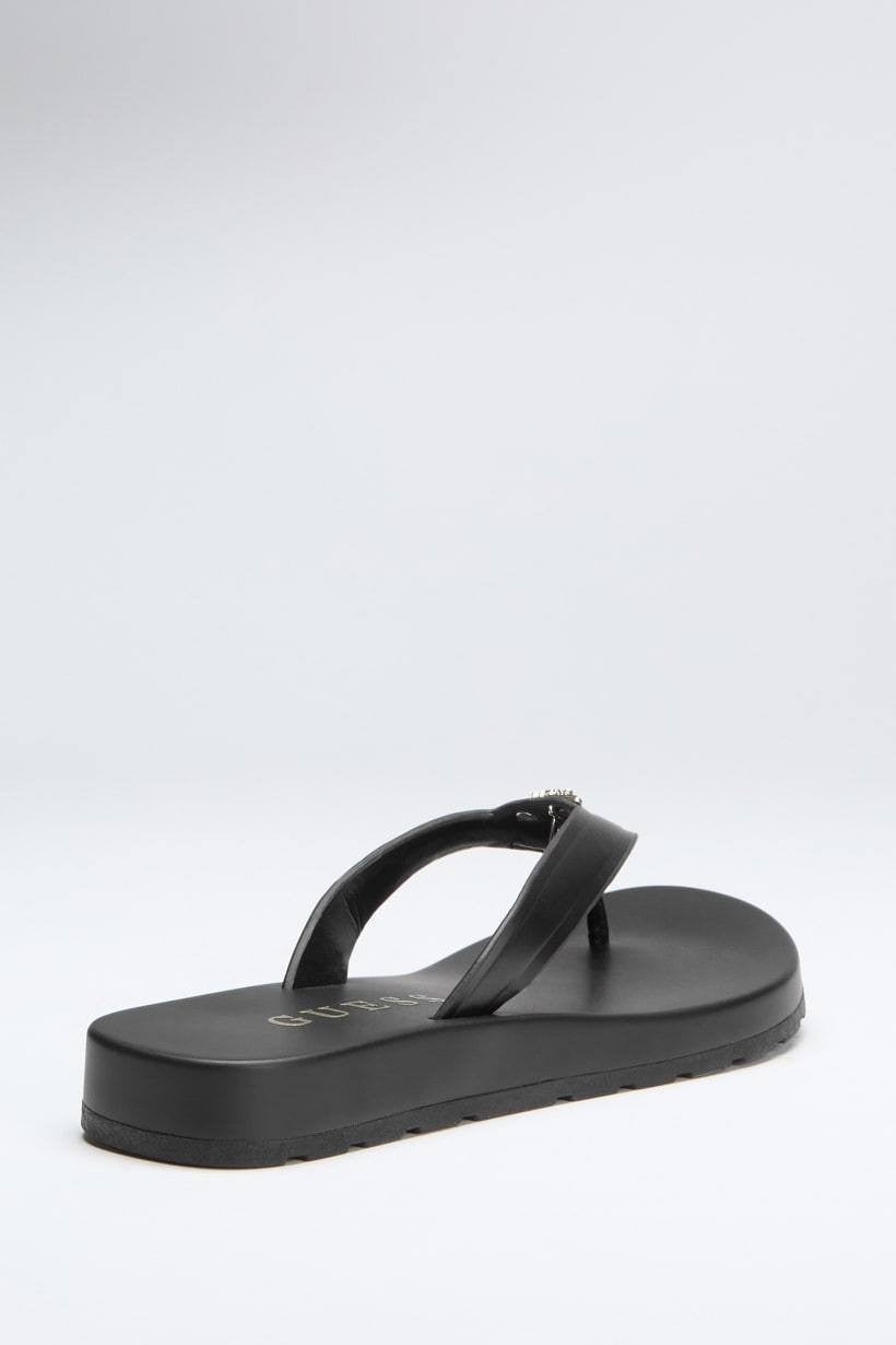 Guess Flip Flop Sandals Black 8 M Pre-Owned Excellent $49.00