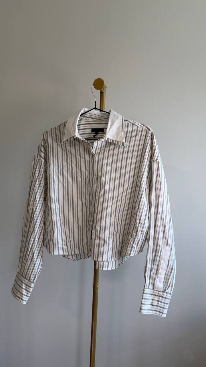 Rag & Bone Marin Stripe Layered Shirt Cream Stripe XS NWOT $278