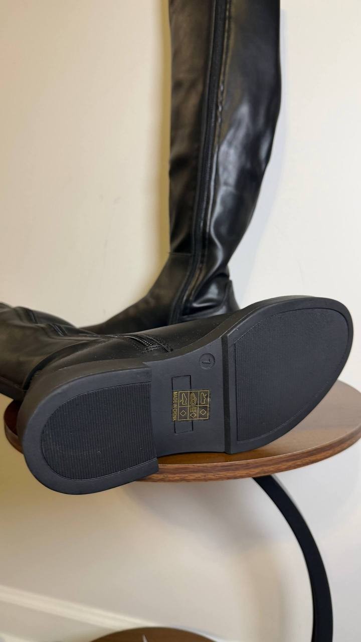 G.C. Shoes Ayla Riding Boots 7 Black Vegan Leather Tall Zip NIB msrp$109.99