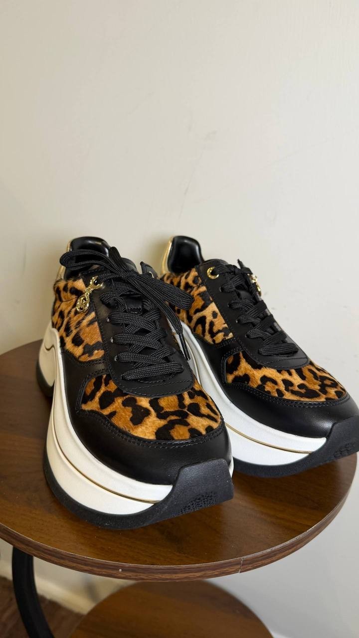 Michael Michael Kors Leopard Leather/Calf Hair Trainers 8M New in Box MSRP $195