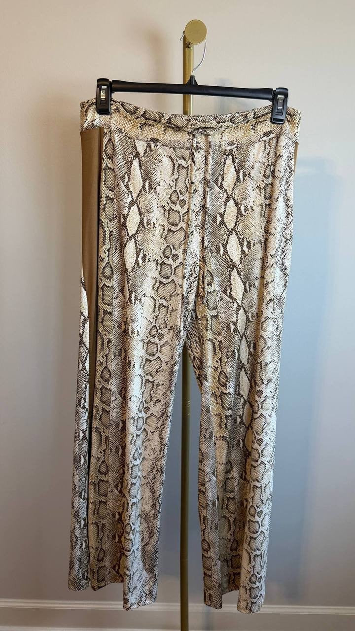 Coin 1804 Plus Python Contrast Cardigan Sweater Off White Camel 1X NWT $40