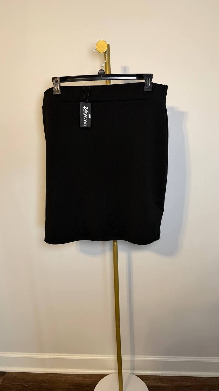 24seven Comfort Apparel A‑Line Skirt Black 2X NWT $50