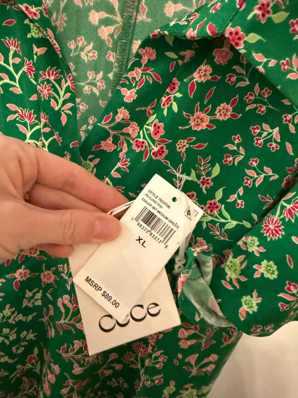CeCe Short‑Sleeve Printed Knit Polo Dress – Size XL – NWT – $89