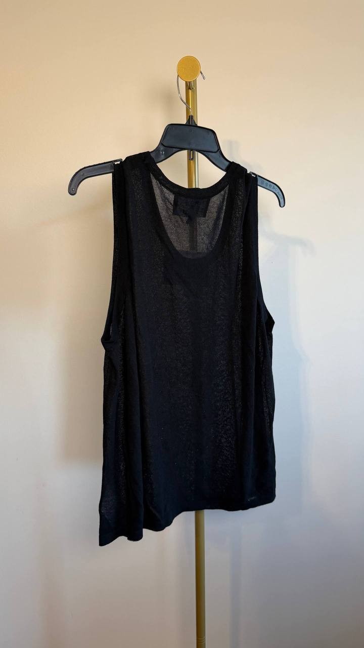 Nina Parker Plus Size Sheer Sweater‑Knit Tank Black 2X NWT $39
