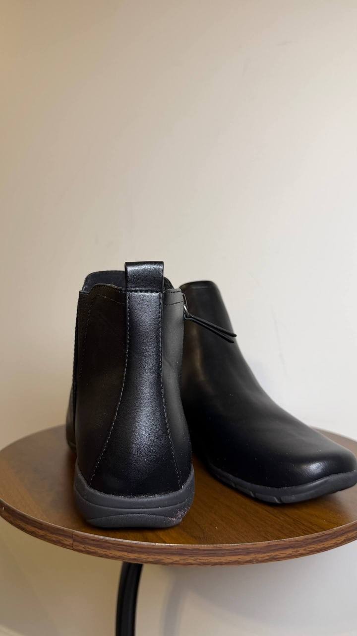Easy Spirit Black Faux Leather Booties Size 11M NIB MSRP $99