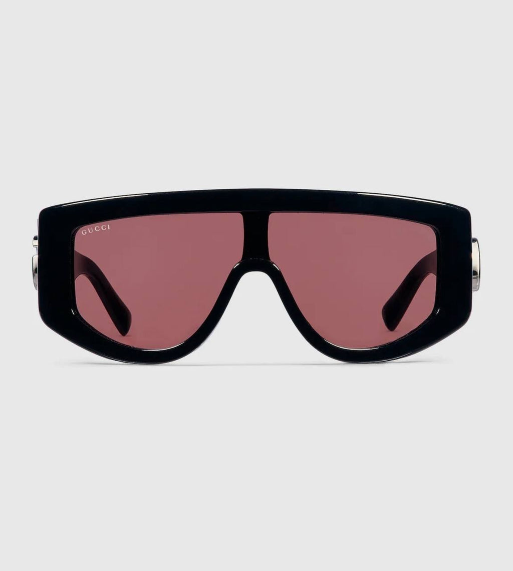 Gucci  Rectangular  Frame  Sunglasses  Black/Burgundy  OS  NWOT  $590