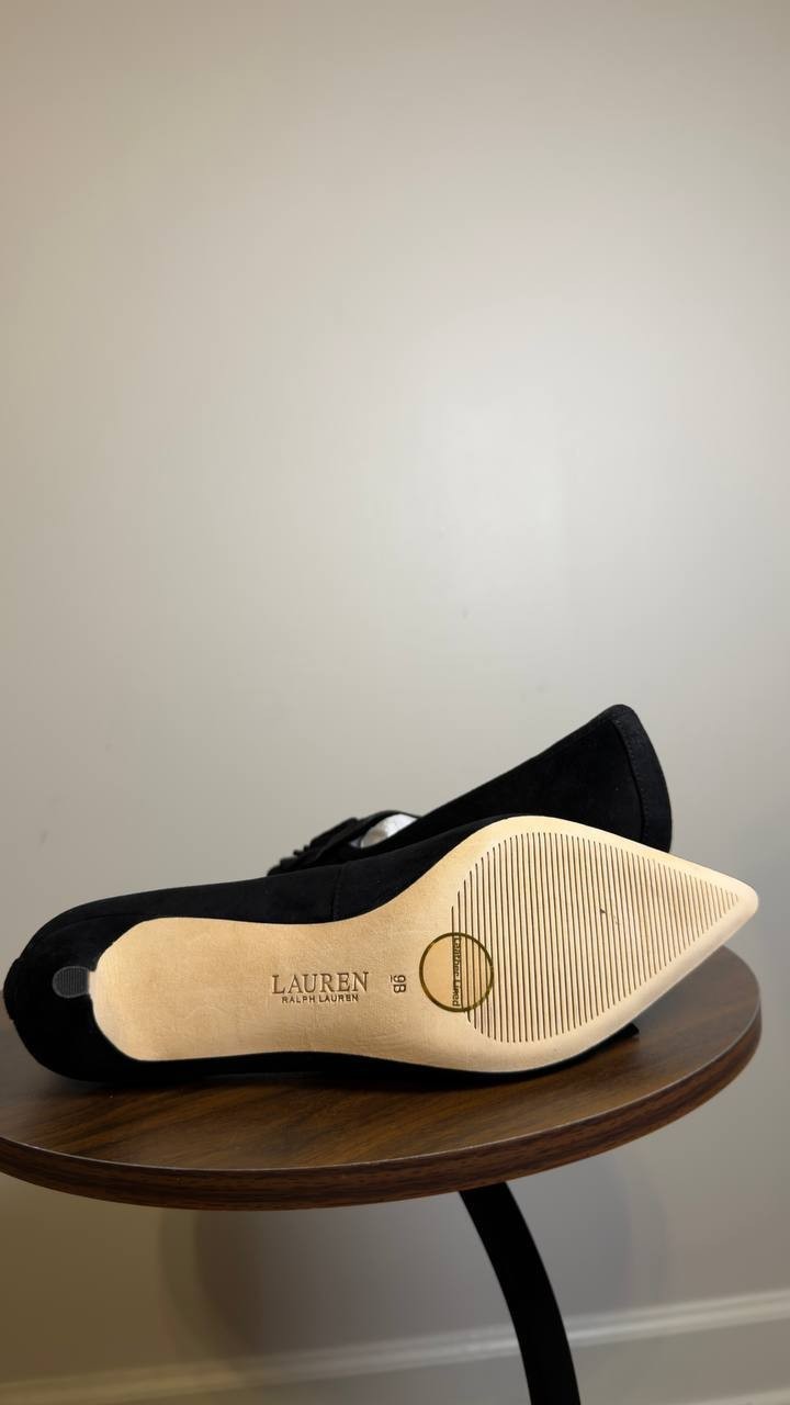 Lauren Ralph Lauren Kiltie Pumps Black 9 B New $195.00