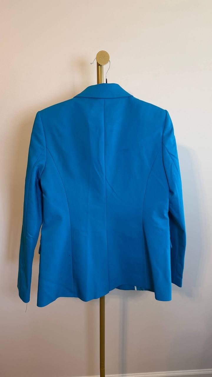 Calvin Klein Cotton Blend One Button Jacket Corsica Peak Lapel Lined Size 4 NWOT