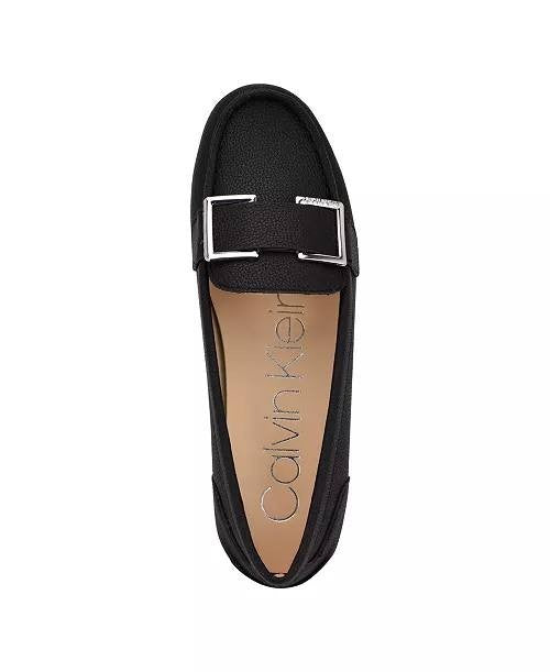 Calvin Klein Black Man‑Made Leather Slip‑On Loafers 7M New in Box $99