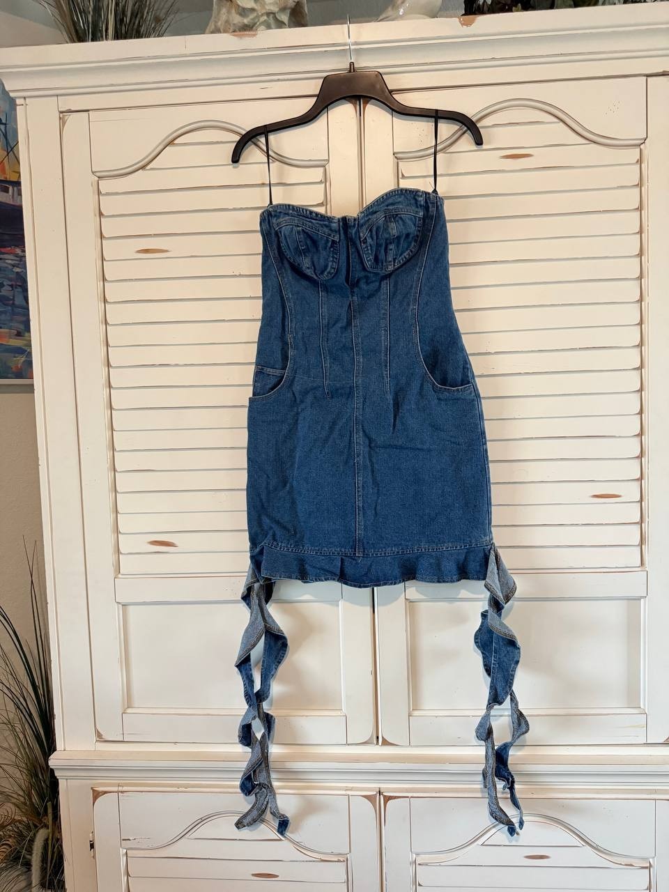 Another Mode Denim Strapless Dress Size M 100% Cotton –MSRP 265$