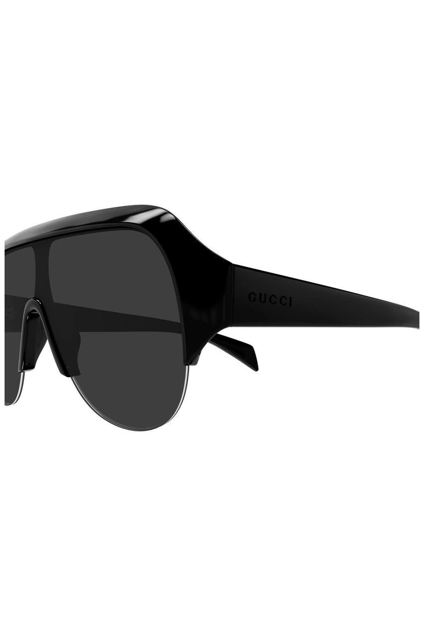 Gucci Women’s 99mm Oversize Shield Sunglasses Black NWT $430