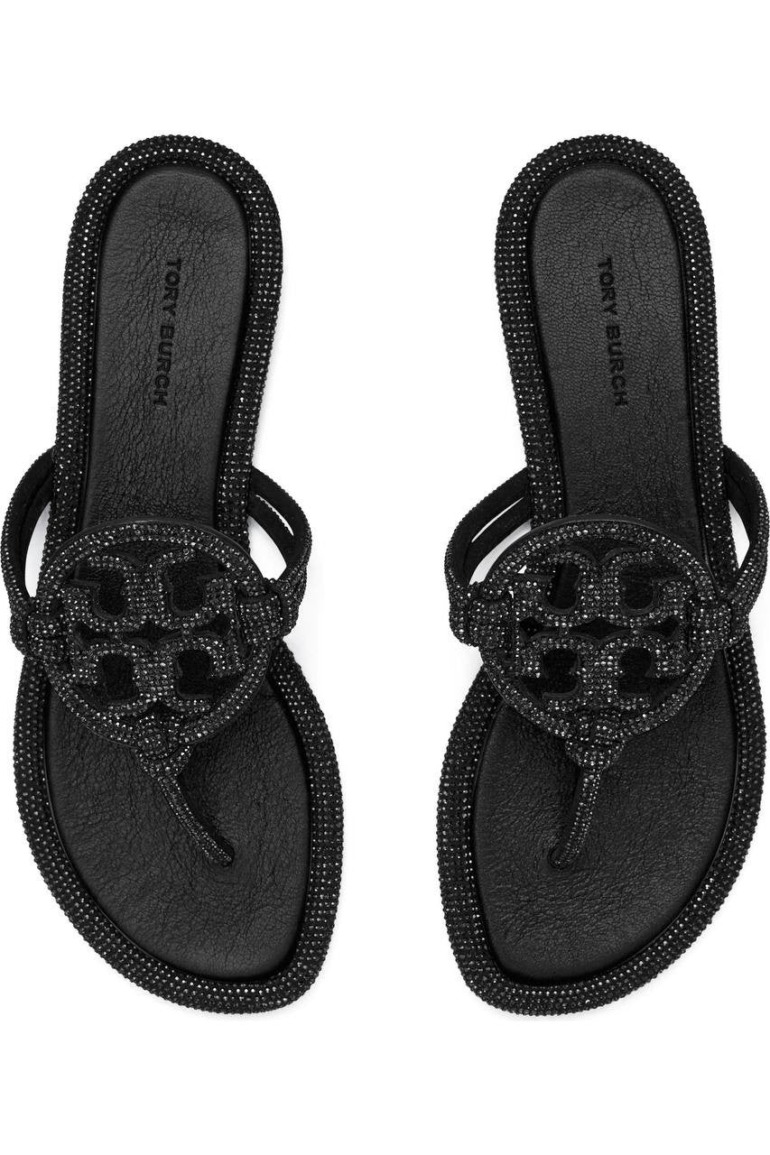 Tory Burch Thong Sandals Perfect Black 6 New $300.00