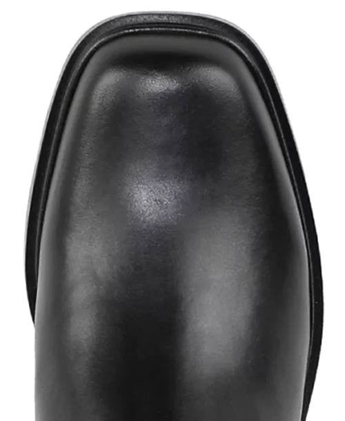 Franco Sarto Gisella Leather Square Toe Knee High Boots Black 8M Wide Calf NWT