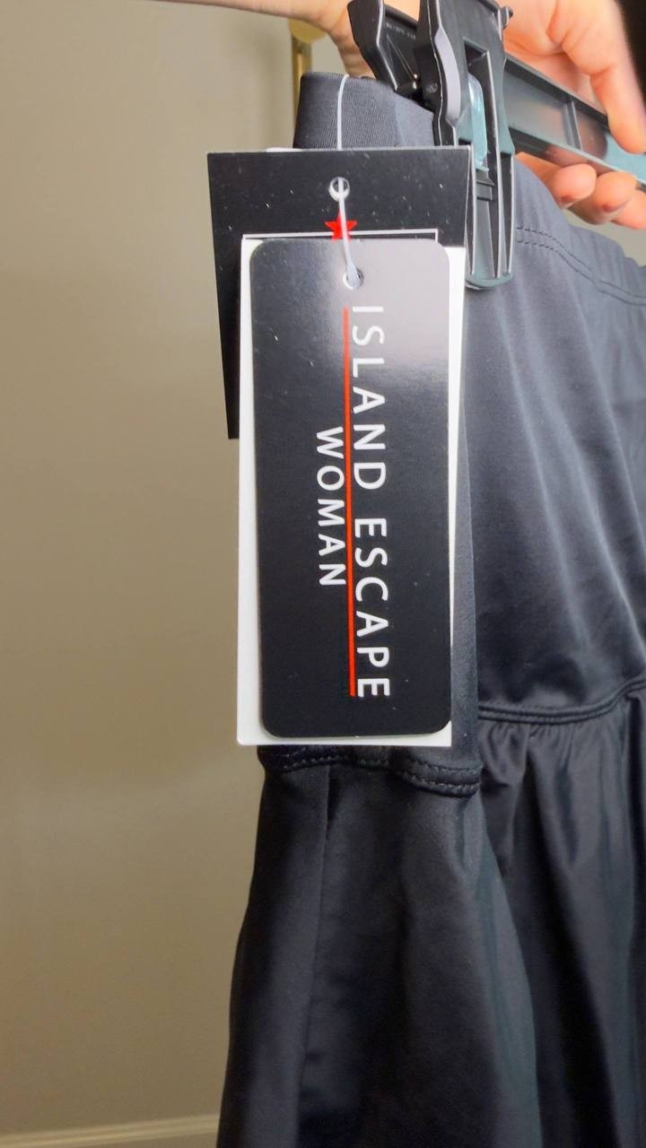 Island Escape La Palma High-Waist Tummy Control Swim Skirt Black 20W NWT $44.99