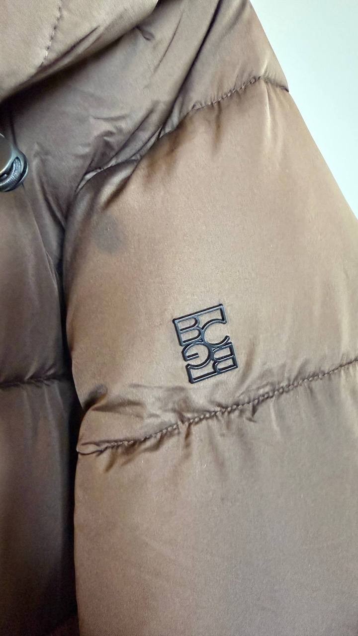 BCBG Hooded Water-Resistant Maxi Puffer Coat Chocolate Size XL NWT $350