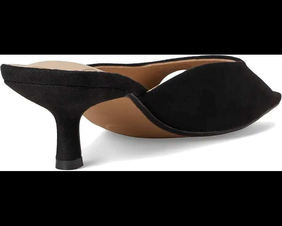 Journee Collection “Larna” Open‑Toe Wedge Sandals–Size 7.5 W–BlackFaux Suede–NIB