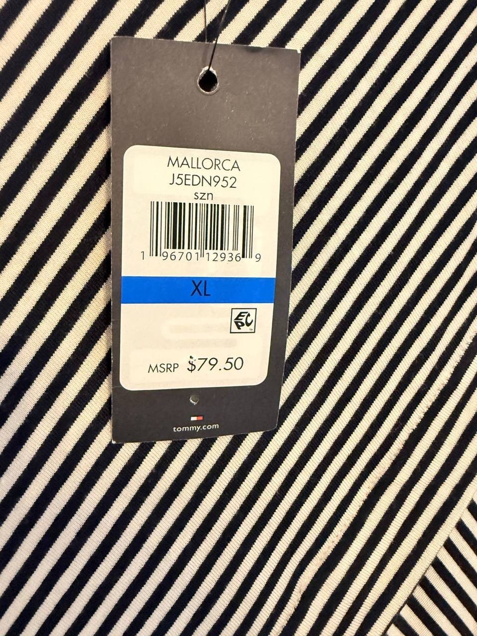 Tommy Hilfiger Striped Crossover Midi Dress – Size XL – NWT – $79.50