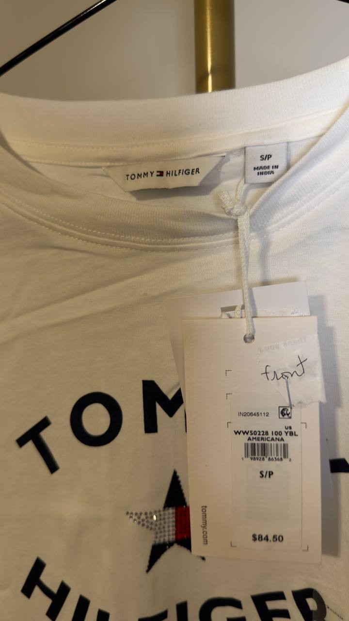 Tommy Hilfiger Women’s Short‑Sleeve T‑Shirt White SP NWT $84