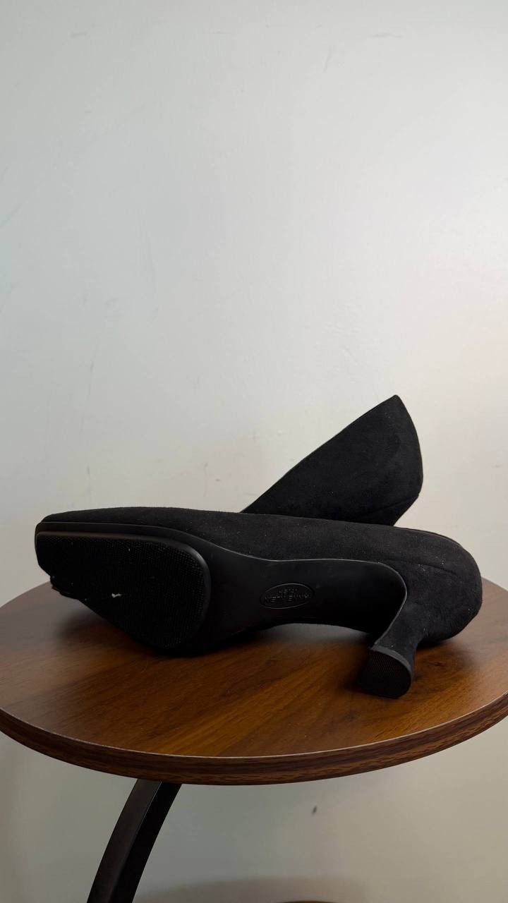 Anne Klein Prima Flared Heel Pumps Black 8M Slip‑On MSRP $95 NWOB