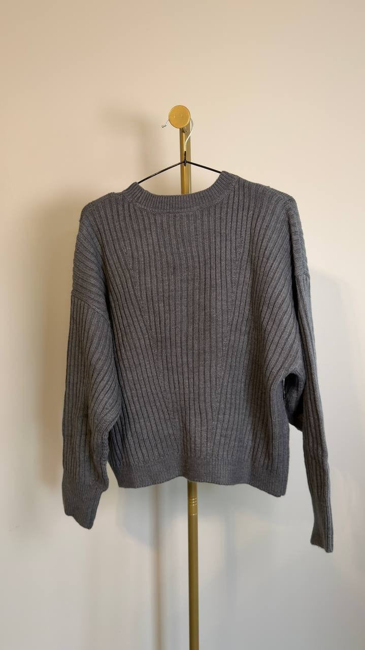 Tommy Hilfiger Traveling Cable Crewneck Sweater Grey S NWT $79.50