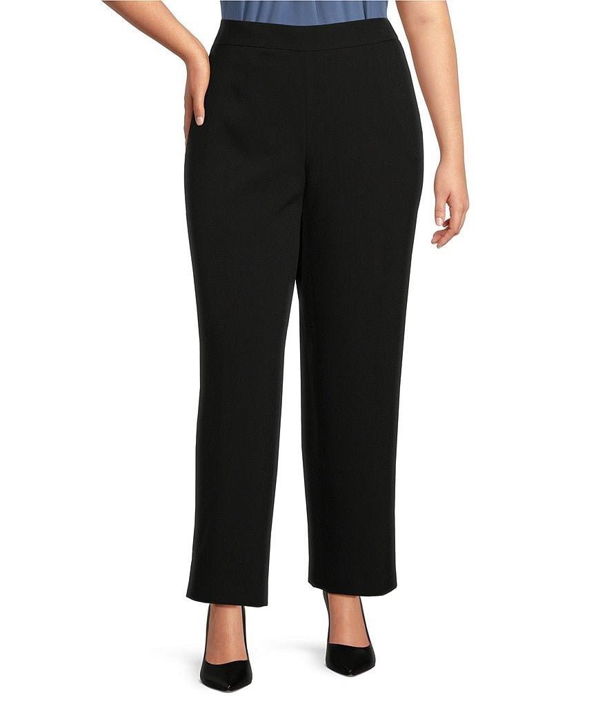 Kasper Trouser Pants – Size 4X – NWT – Black Stretch Crepe Pull-On Plus Career