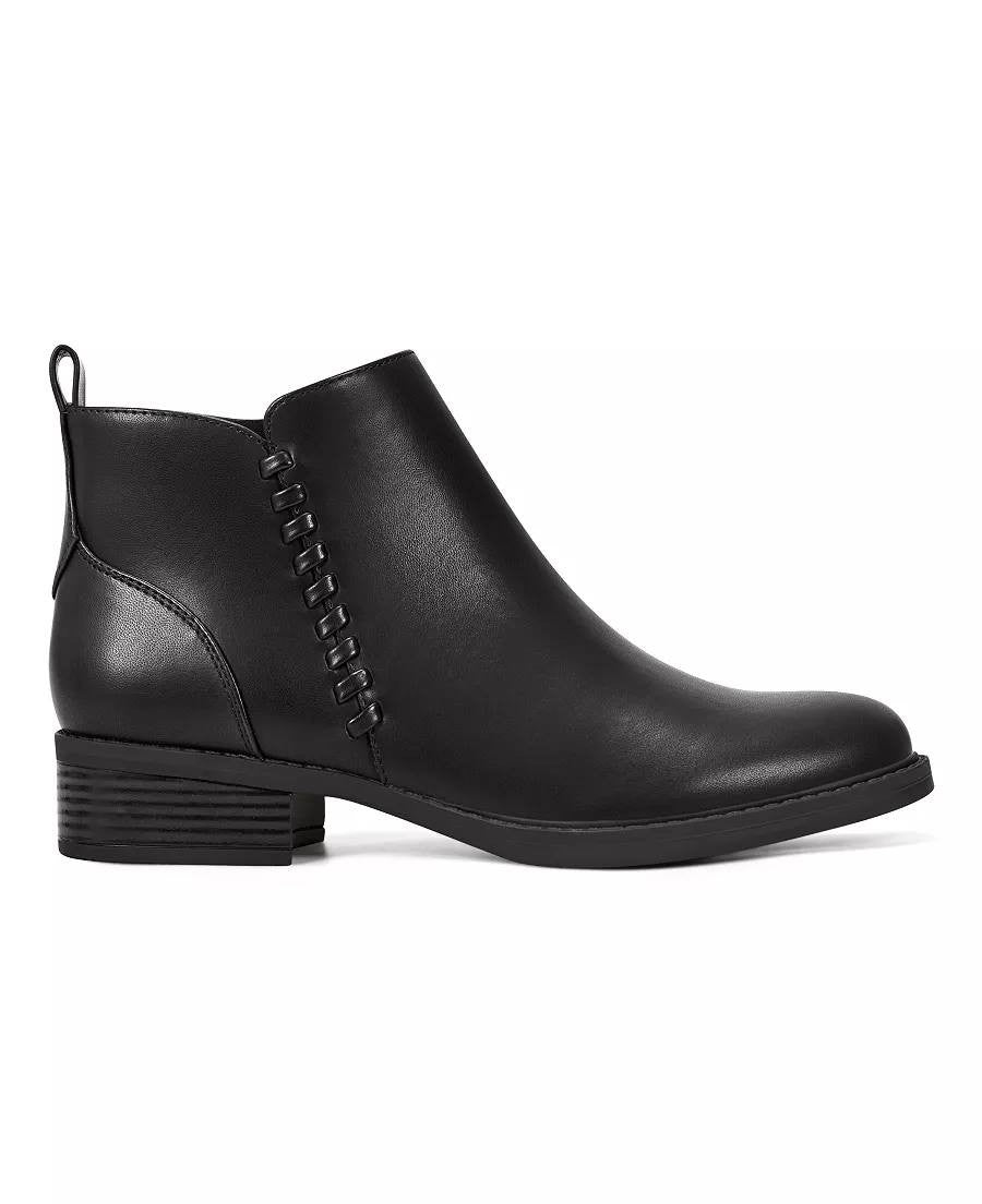 Easy Spirit Lorand Booties 6.5M Black Faux Leather Almond Toe New In Box msrp$99