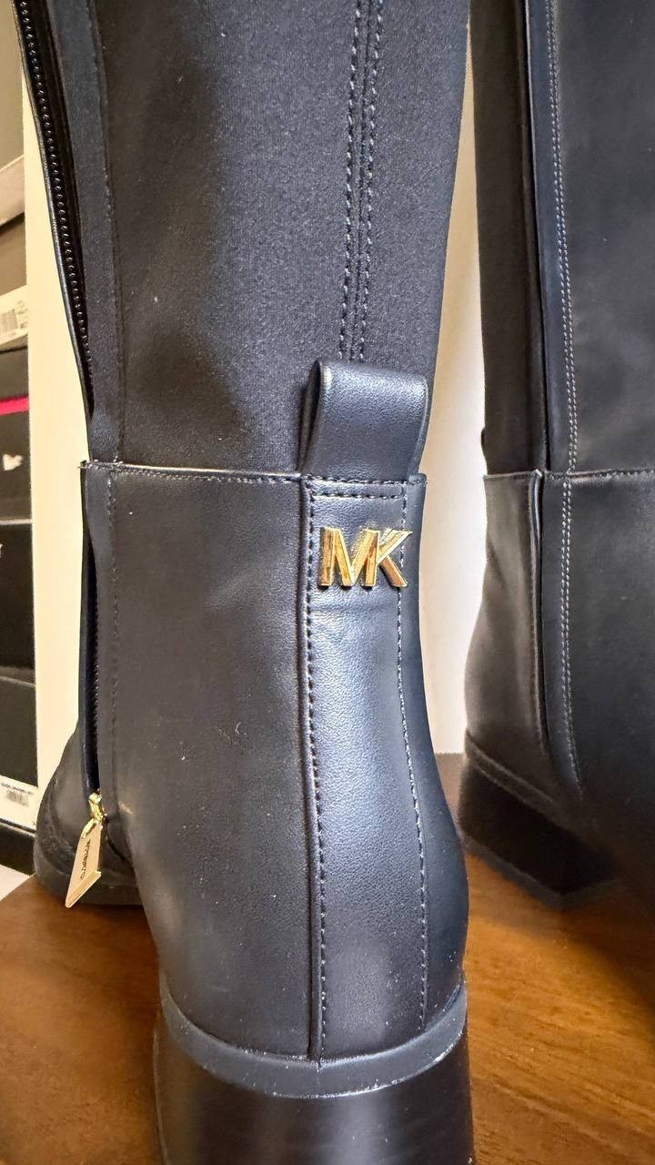 Michael Kors Lex Boots 7M Black Man‑Made Knee‑High Designer Style NIB msrp$246