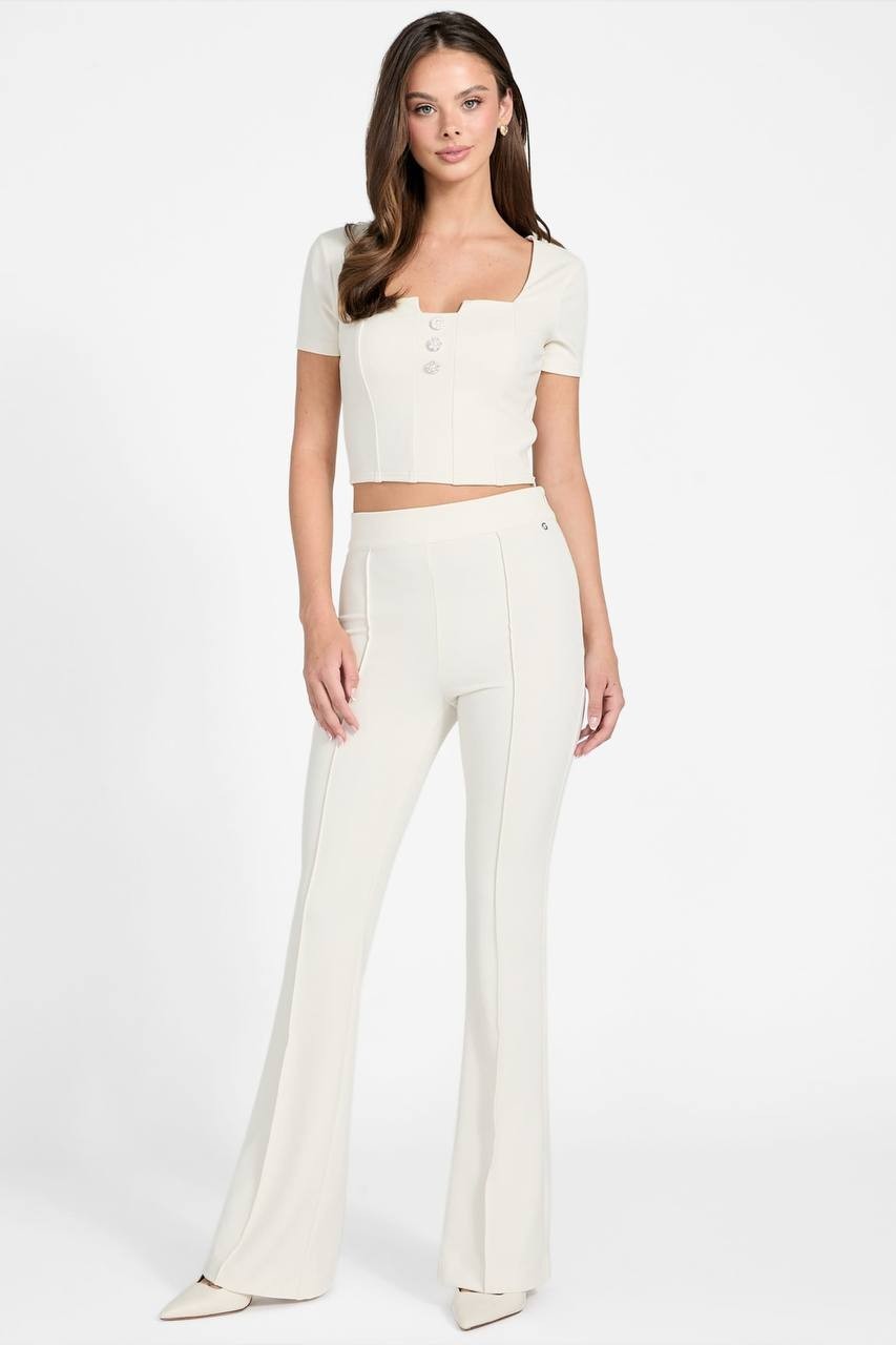 Guess  Women’s  Square  Neck  Top  Pearl  White  M  NWT  $69