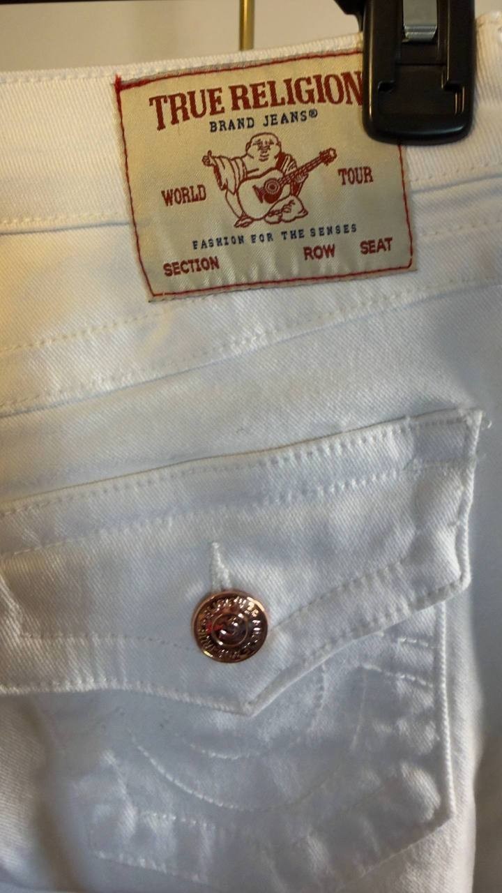True Religion Jennie Mid Rise Curvy Skinny Jeans Optic White 24 NWT $159