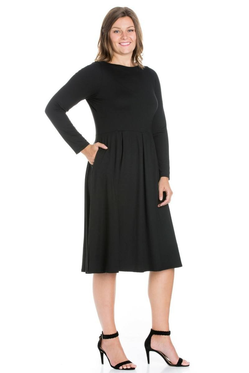 24Seven Comfort Apparel Women’s Long Sleeve Maxi Dress Black 2X $56 NWT