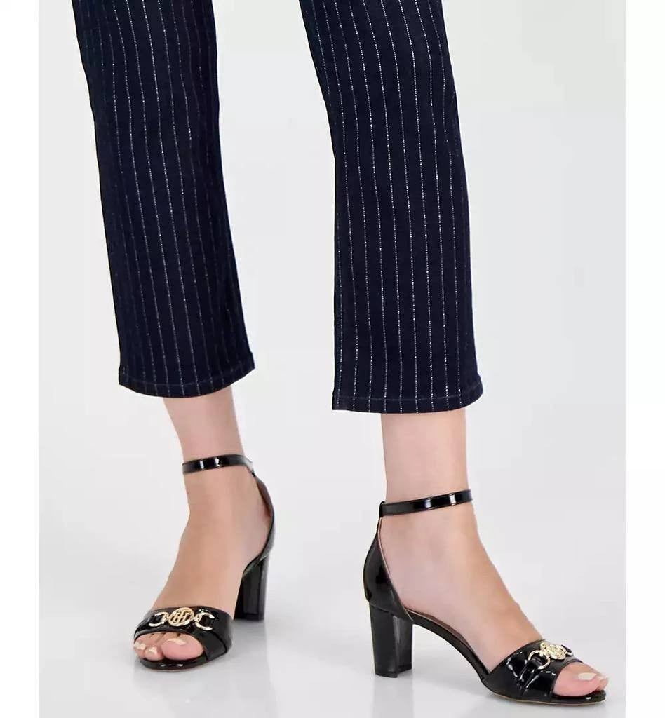 Tommy Hilfiger Ankle Jeans Size 8 High-Rise Indigo with Shine Stripe Print