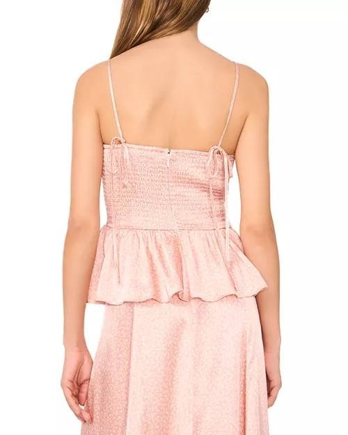 1.STATE Date Peplum Top Rose Cloud L NWT $79