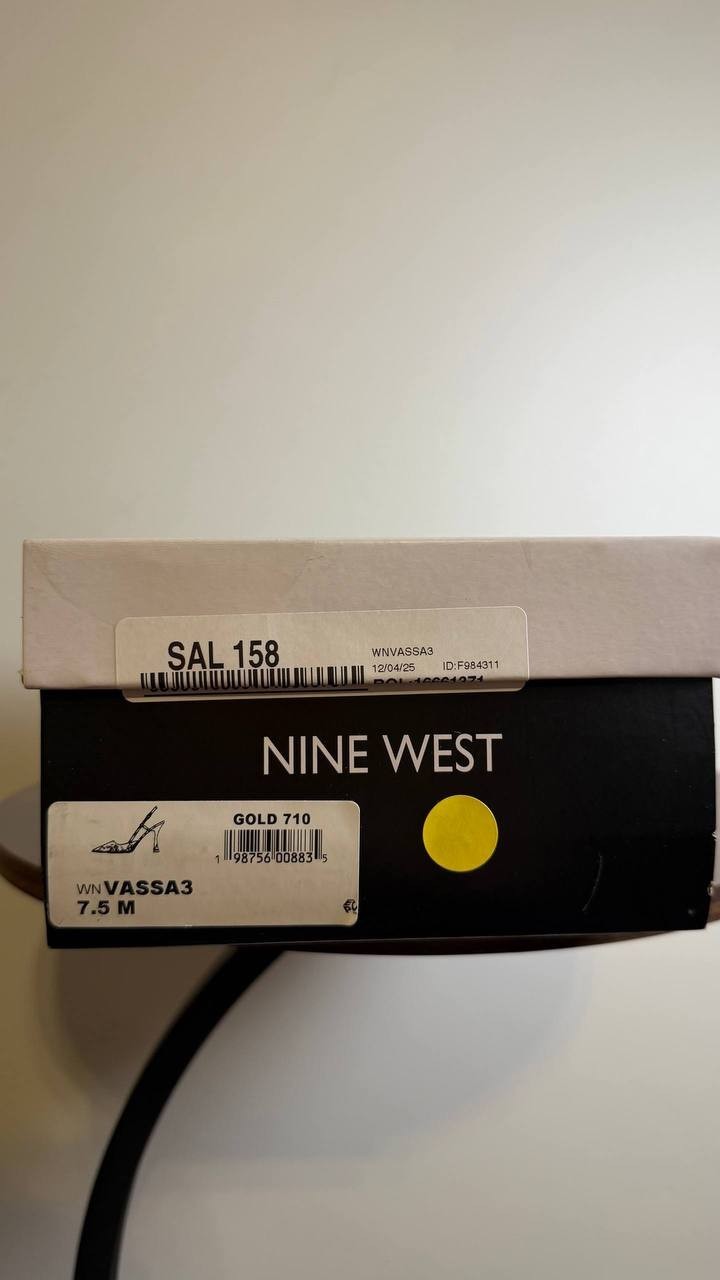 Nine West Vassa Slingback Pumps 7.5M Gold Heels New