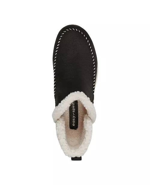 Easy Spirit Tuva Women’s Cozy Pull‑On Boots Black 8.5W Faux Suede $95 NWB
