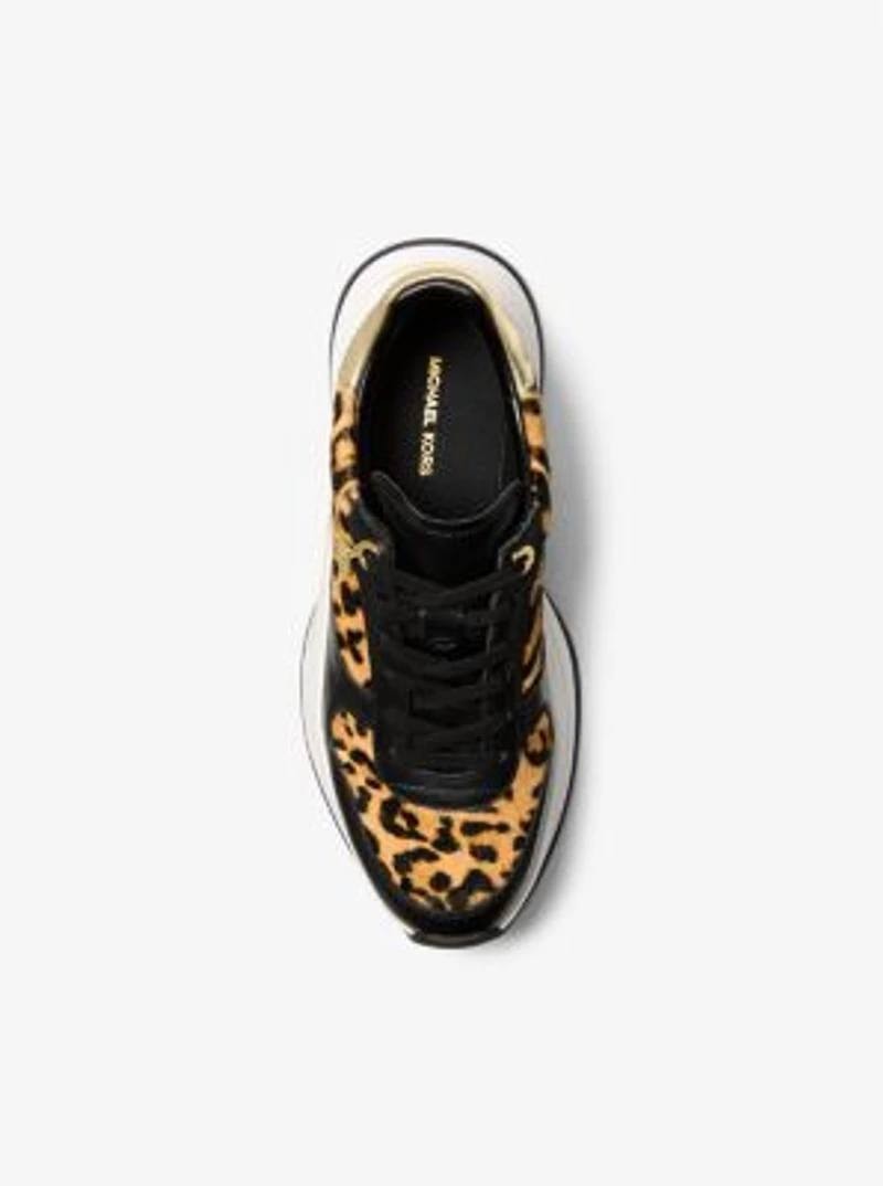 Michael Michael Kors Leopard Leather/Calf Hair Trainers 8M New in Box MSRP $195