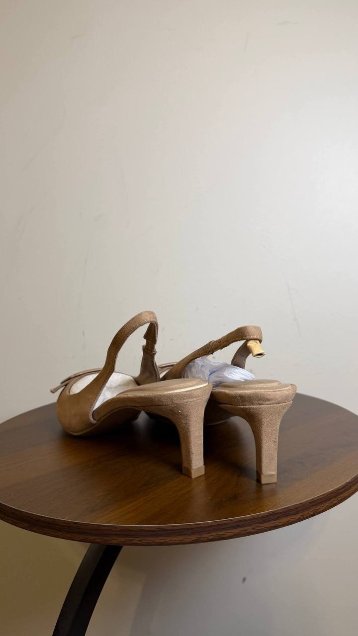 Anne Klein Women’s Ilanna Slingback Pumps Taupe 7.5M Man‑Made MSRP $89 NWB
