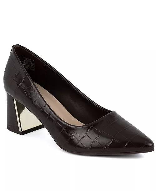 Jones New York Dark Brown Croco Polyurethane Dress Pumps 6M New in Box MSRP $69.