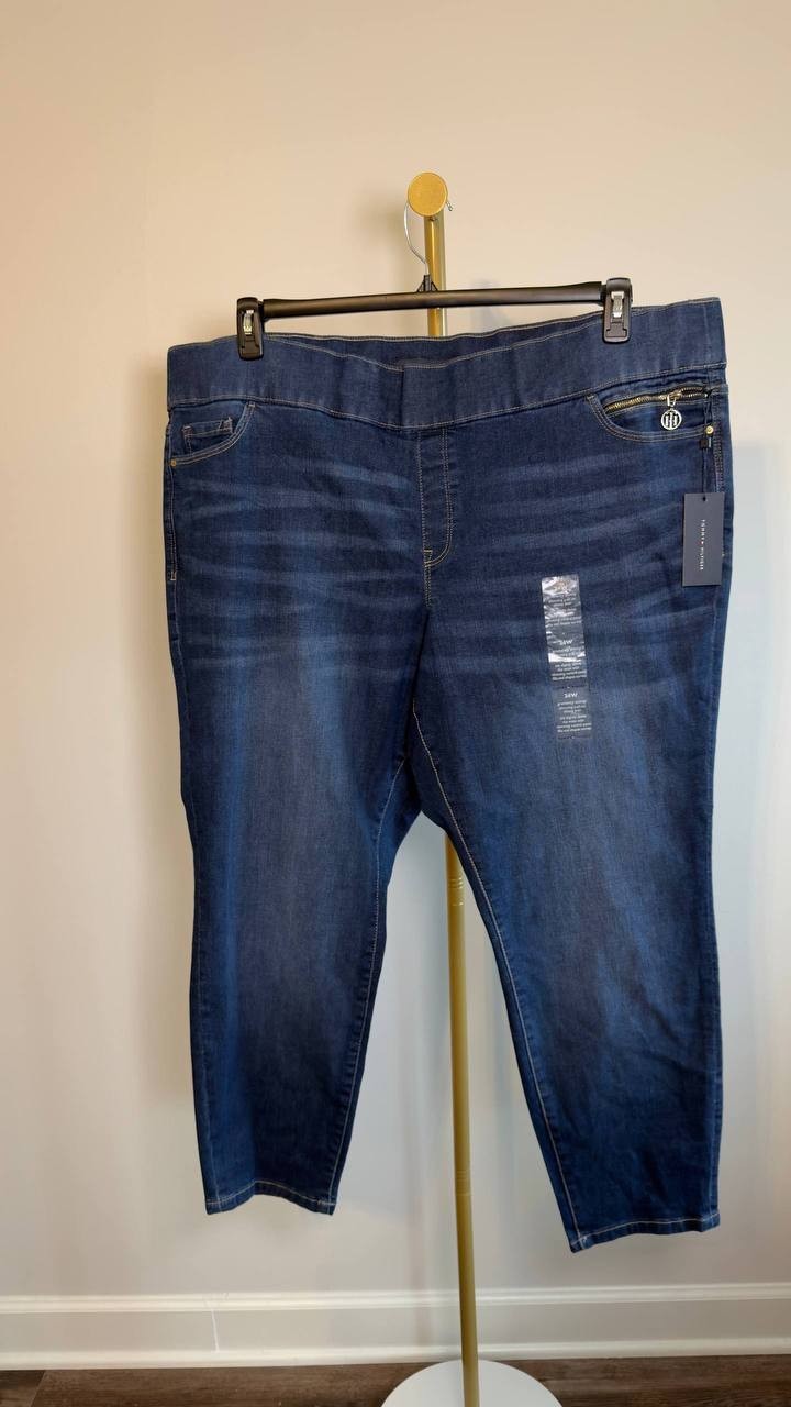 Tommy Hilfiger Gramercy Skinny Jeans Plus Size Blue 24W NWT $89.50