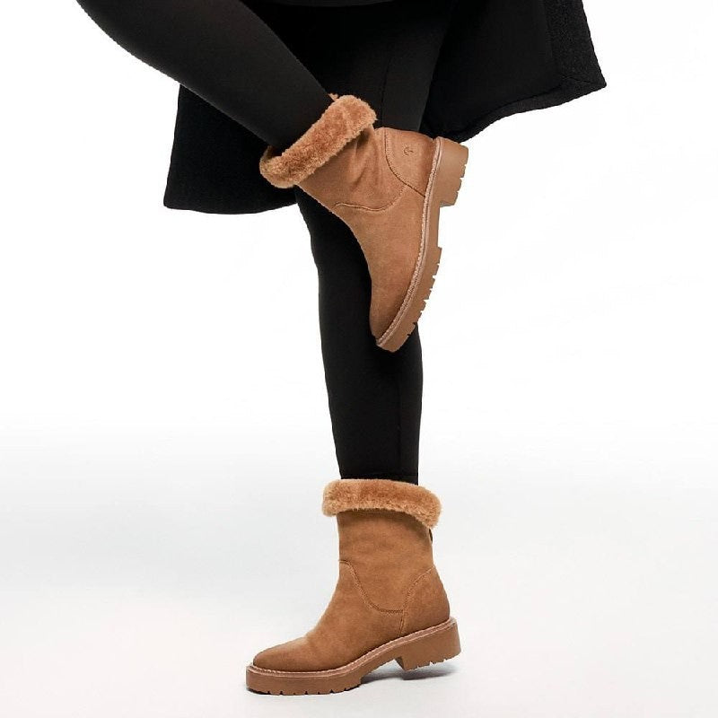 Naturalizer Sense Booties 8M Tan Suede Weather‑Resistant Almond Toe NIB msrp$245