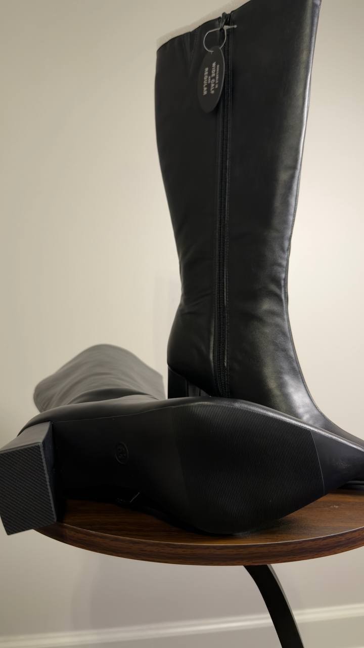 Wild  Pair  Islah  Block‑Heel  Dress  Boots  Black  6.5M  WC  New No  Box  $99