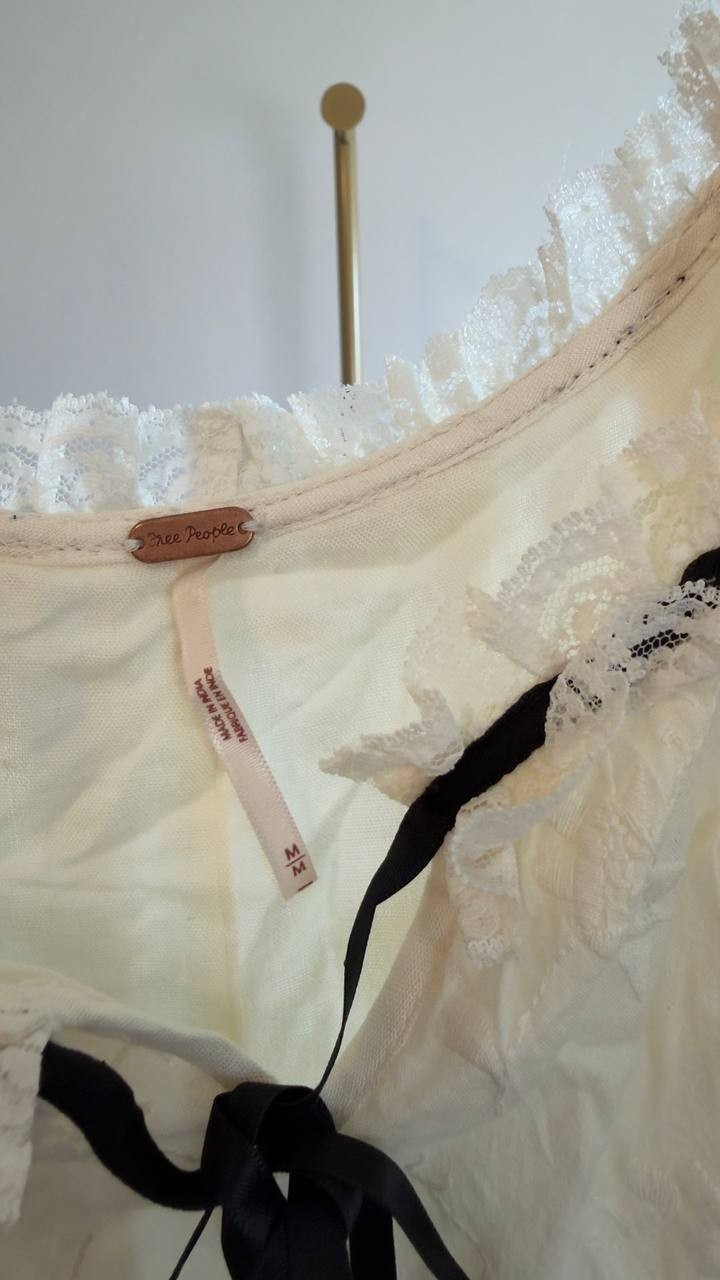 Free People Juno Embroidered Baby Doll Minidress Ivory M NWT $148