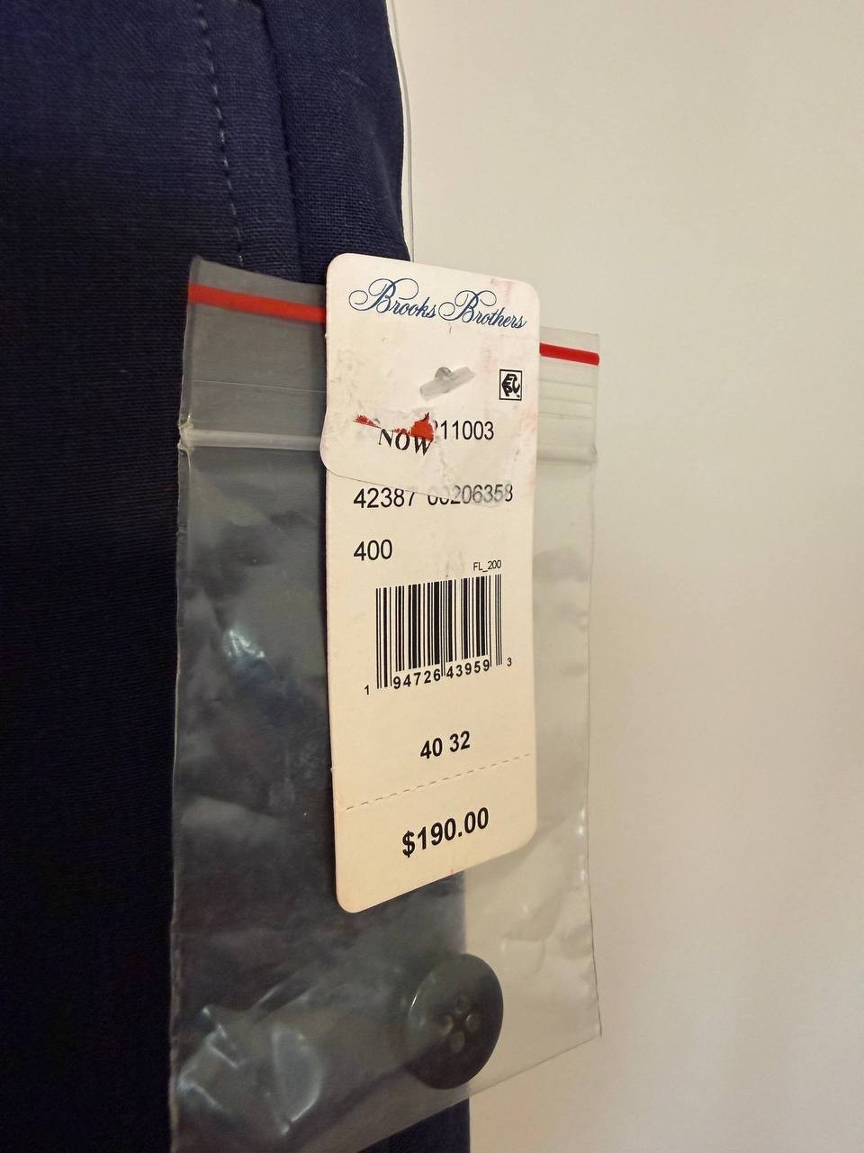 Brooks Brothers Men’s Classic‑Fit Wool‑Blend Suit Pant – Size 40x32 – NWT – $190
