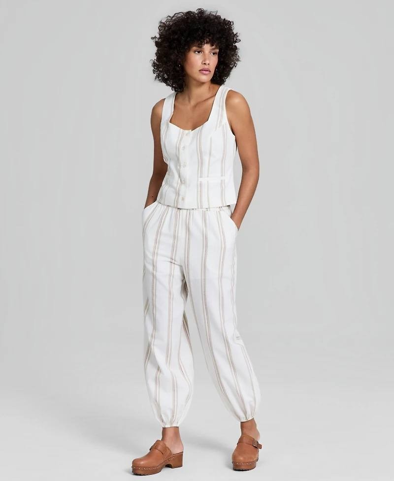 And Now This Women’s Pull‑On Drawstring Pants White PP NWOT $54.50