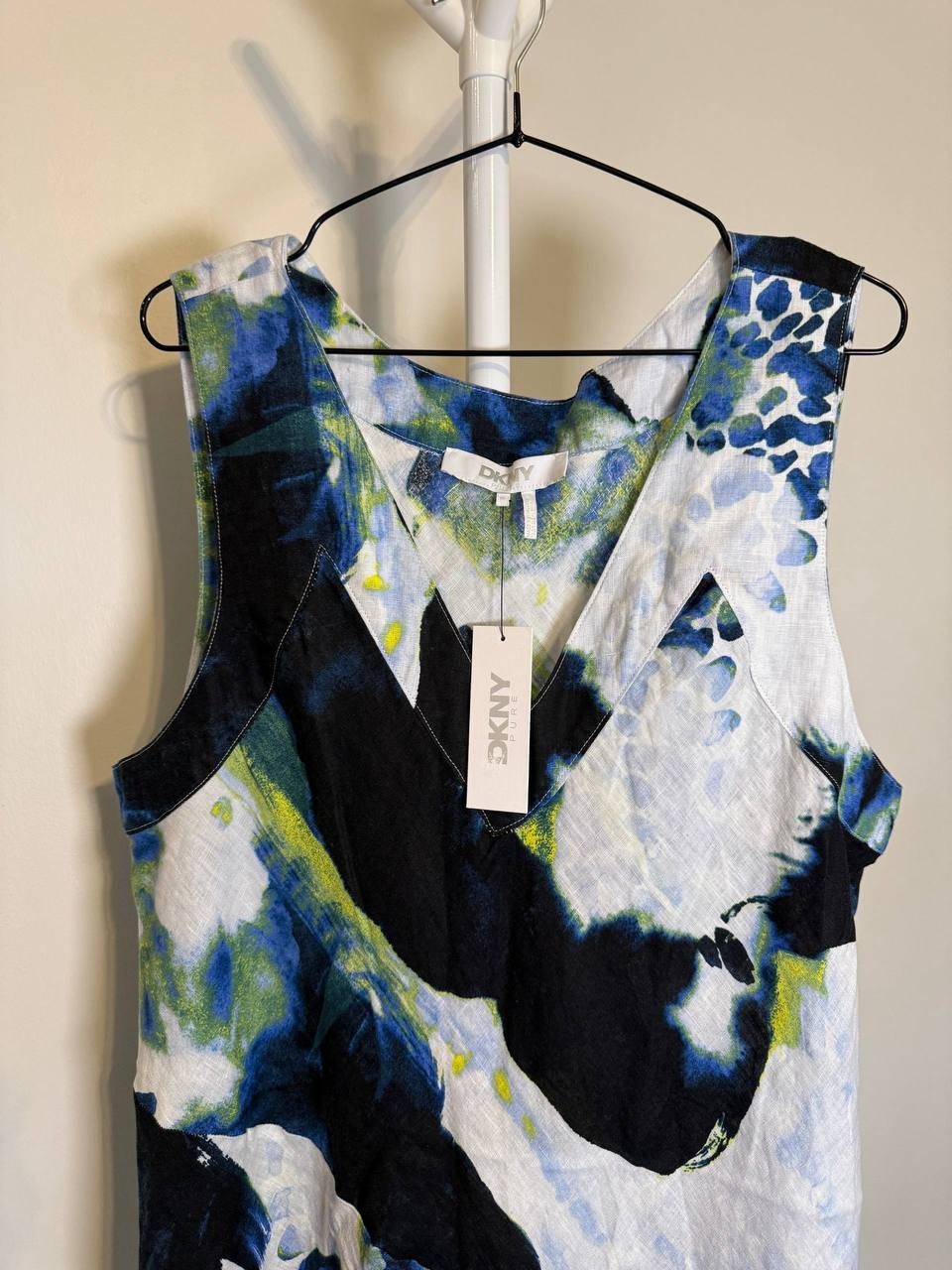 DKNY Printed Linen Sleeveless Dress – Size XL – NWT – $129