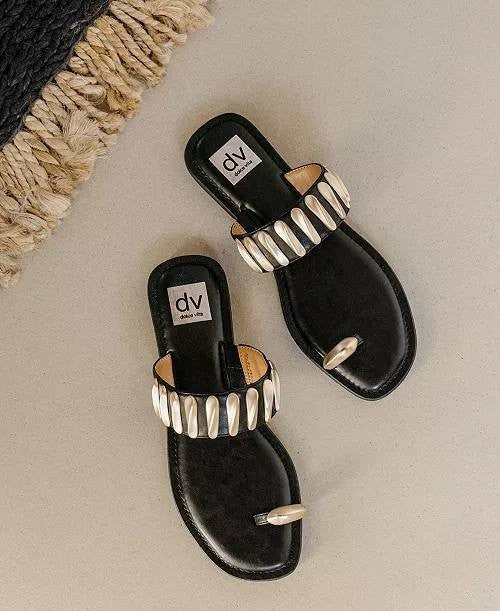 DV  Dolce  Vita  Flat  Sandals  Black  6  New  $65