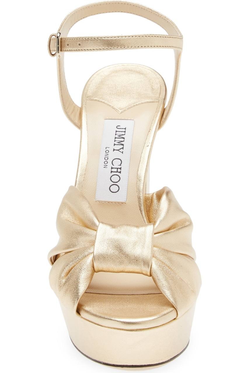 Jimmy  Choo  Platform  Sandals  Gold  Pre‑owned Size 40   $250