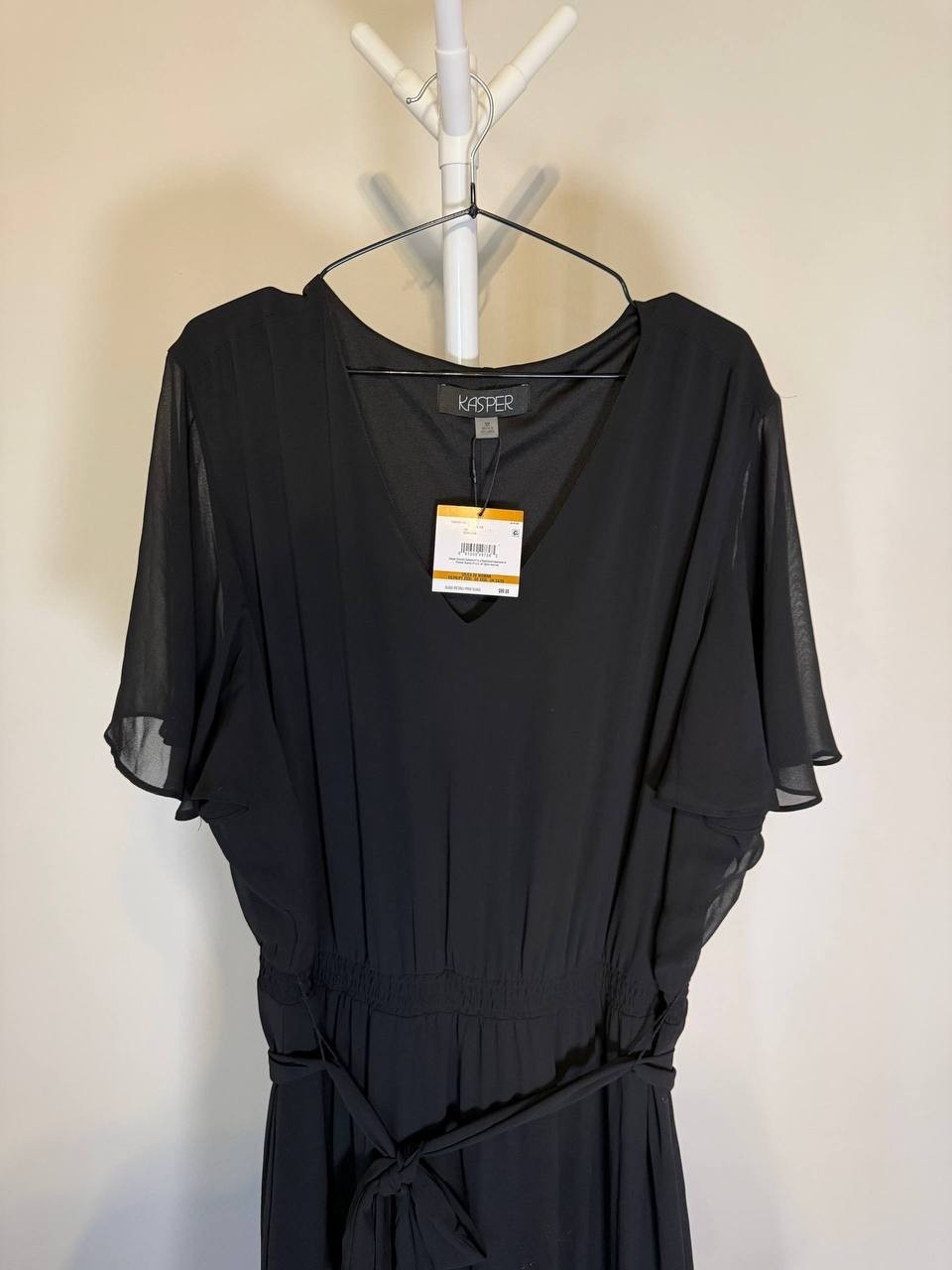 Kasper Women’s V‑Neck Flutter Sleeve Maxi Dress – 3X – NWT – $99