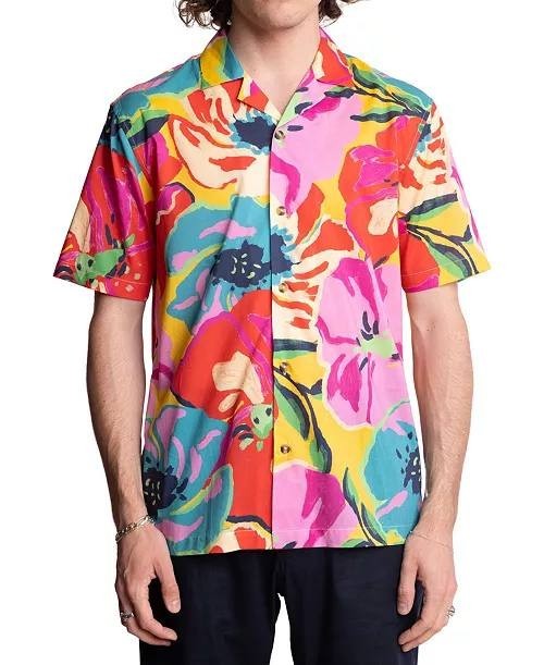Paisley & Gray Men’s Slim Fit Floral Camp Shirt Short Sleeve S/P $95 NWT