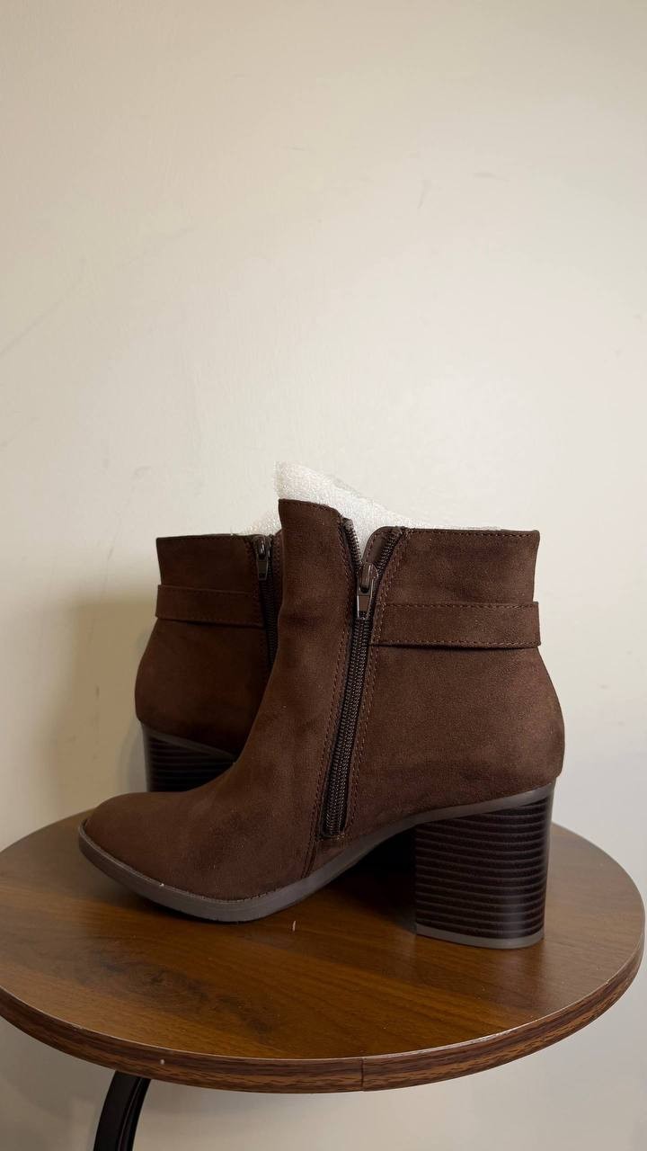 Style & Co Harlemm Buckle Booties Dark Brown Women’s 8M NWB $69.90